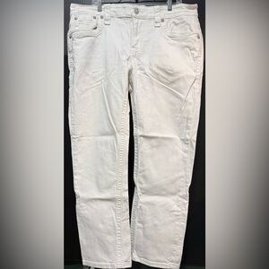 🧿Rock Revival Arther Straight White Denim Jeans